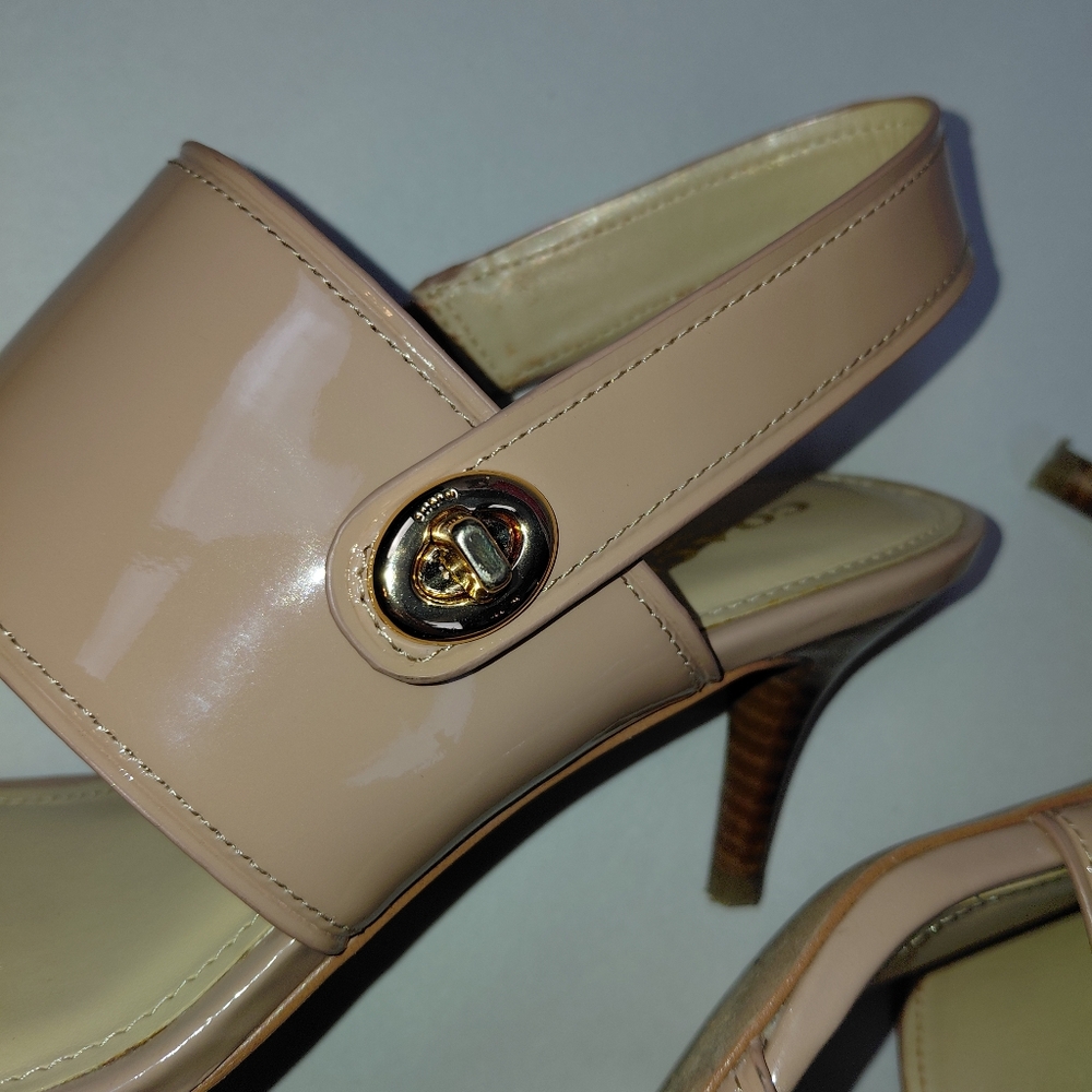 Coach Marla Patent Slingbacks Nude Gold Women's Size 8.5 - Picture 6 of 16